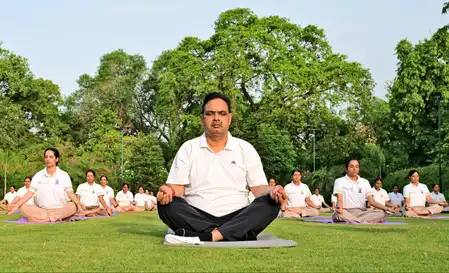 International Yoga Day: CM Bhajanlal Sharma practiced yoga with Kalika Patrolling Unit in Jaipur.