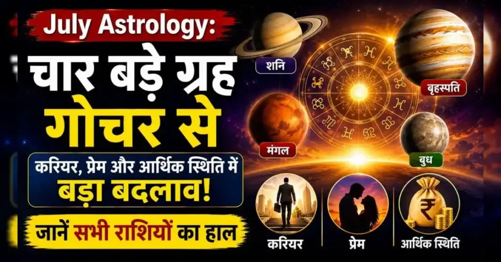 July Horoscope 2026: The movement of planets will change in July, luck of these 4 zodiac signs will shine, auspicious results will be seen in every field.