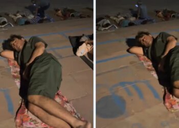 Leaving luxury, Sunil Grover was seen sleeping on a sheet spread on Gangaghat, video going viral on social media.