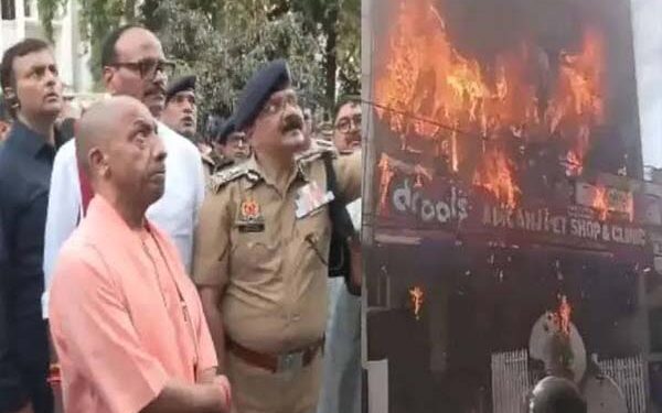 Lucknow coaching center fire: CM Yogi reached the spot, met the injured, death toll reached 15
