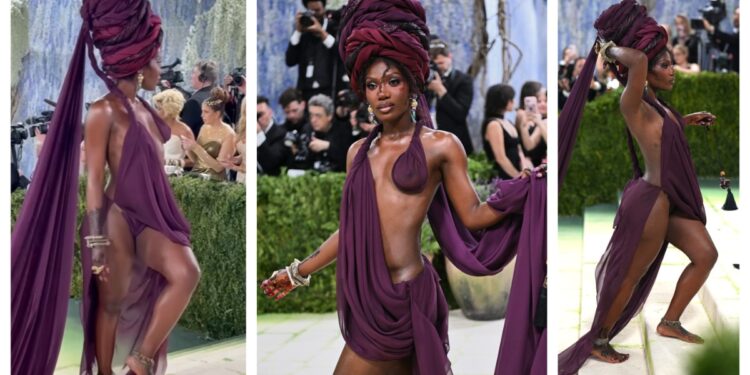 Met Gala 2026 was rocked by going barefoot, dark skinned Saloni Doechii got the least amount of clothes