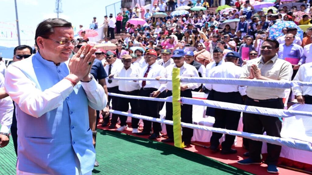 Pushkar Singh Dhami Pauri Visit|Kandoliya Mahotsav News|Latest Hindi News|Samachar Hindi Newstrack | Uttarakhand News: Chief Minister Dhami's big gift to Pauri, foundation stone of development schemes worth ₹ 110 crore. News Track in Hindi