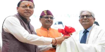 Shivraj Singh Chouhan and Pushkar Singh Dhami. | Uttarakhand News: Message from agriculture and prosperous farmer from Pantnagar: Shivraj, Dhami said old students are our pride. News Track in Hindi