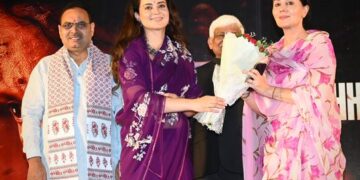 Special screening of 'Bharat Bhagya Vidhaata' in Jaipur, Kangana Ranaut expressed gratitude to CM Bhajanlal Sharma and Deputy CM Diya Kumari.