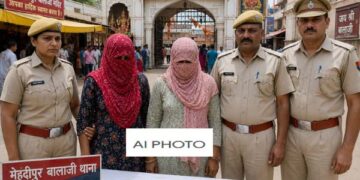 Two female members of chain snatching gang active in Mehandipur Balaji temple arrested, cutters for cutting chains recovered