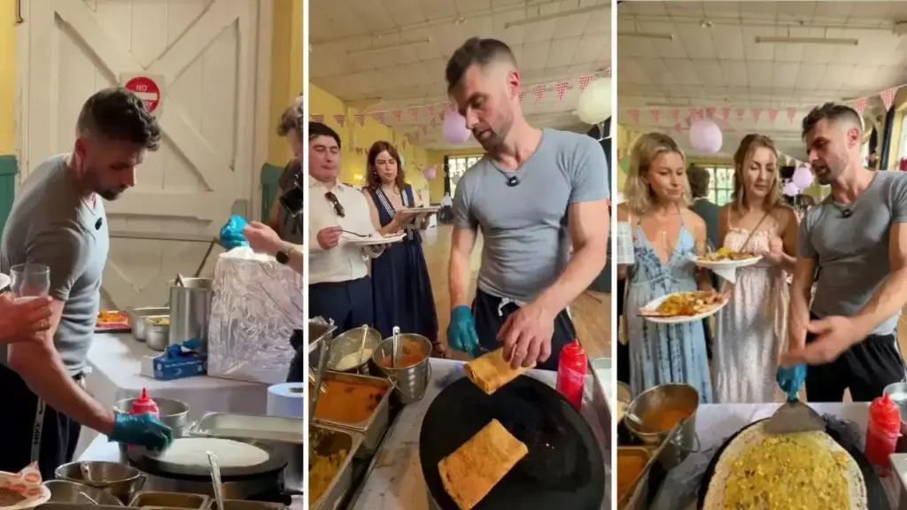 Viral Video: Desi tadka seen in British wedding, guests were seen relishing everything from dosa to pani puri.