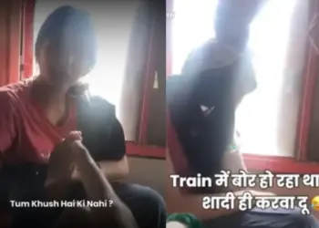 Viral Video: Filmy style seen in a moving train, after listening to the girl, the lover made demands in front of everyone