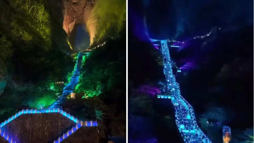 Viral Video: People's breath stopped after seeing the path leading to the sky between the mountains, their eyes will stop after seeing this scene