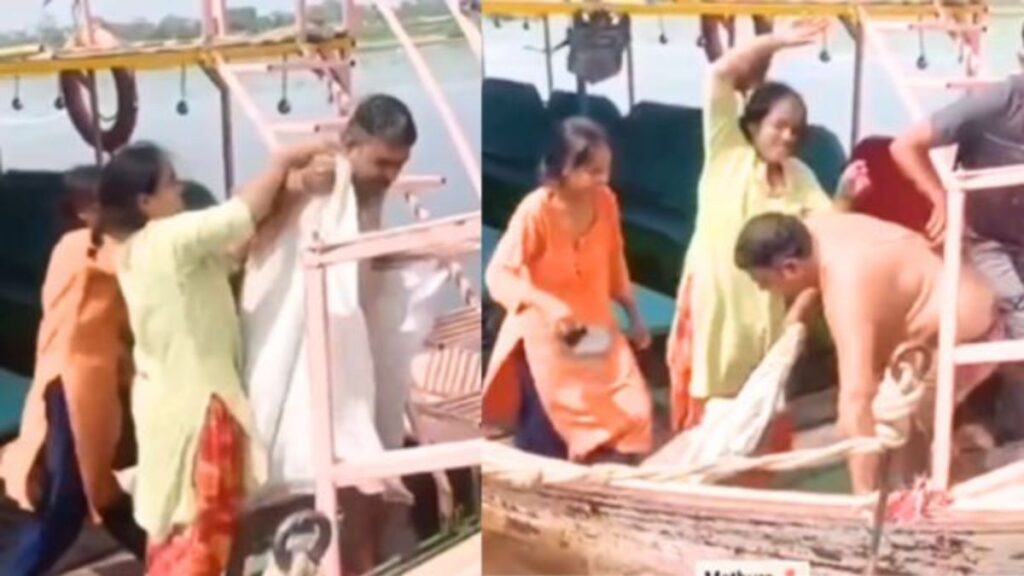 Woman beats pandit with slipper after misbehave, video goes viral