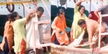 Woman beats pandit with slipper after misbehave, video goes viral