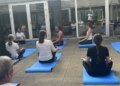 Women did yoga in Dubai, preparations for a grand event at the 'heart place' of Berlin