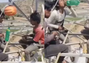 Workers eating food while sitting on an iron structure hundreds of feet high, people said – example of courage