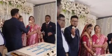 After the marriage, the groom first fed the cake to his mother, the bride kept watching, a heated debate broke out on social media after watching the video.