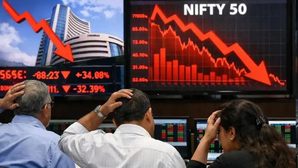 Big fall in stock market, investors lost ₹15,003 crore, know why Sensex and Nifty fell today