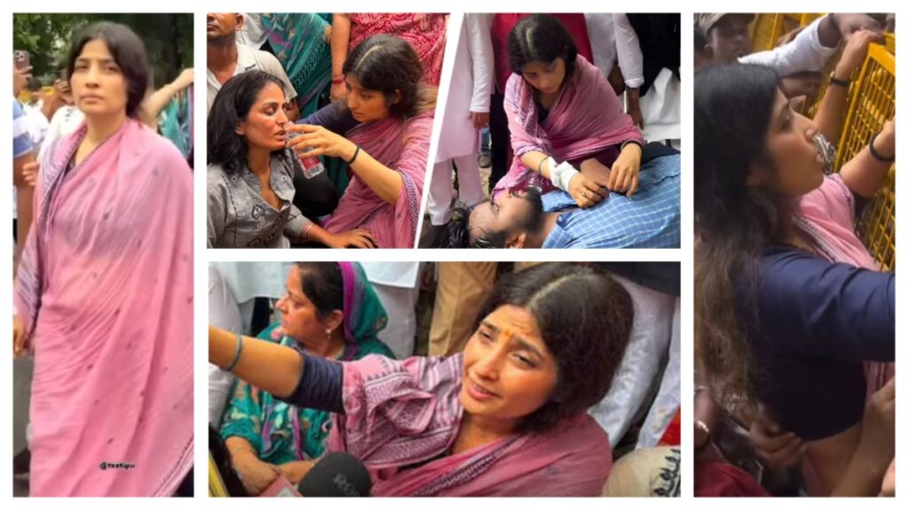 CJP Protest: Dimple Yadav clashed with the police, climbed the barricading and challenged, for the first time Dimple Yadav was seen in such a fierce form
