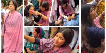 CJP Protest: Dimple Yadav clashed with the police, climbed the barricading and challenged, for the first time Dimple Yadav was seen in such a fierce form