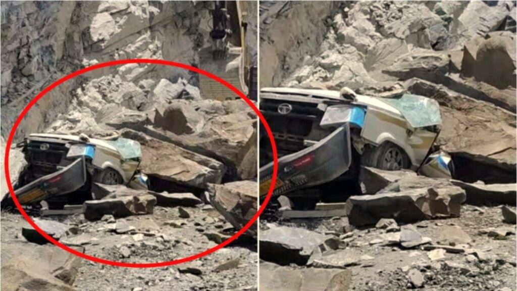 Horrific accident in Himachal, 13 people died due to rock falling on Sumo vehicle; Mountain broken due to landslide