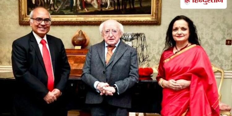 Indian Ambassador Akhilesh Mishra meets the President of Ireland