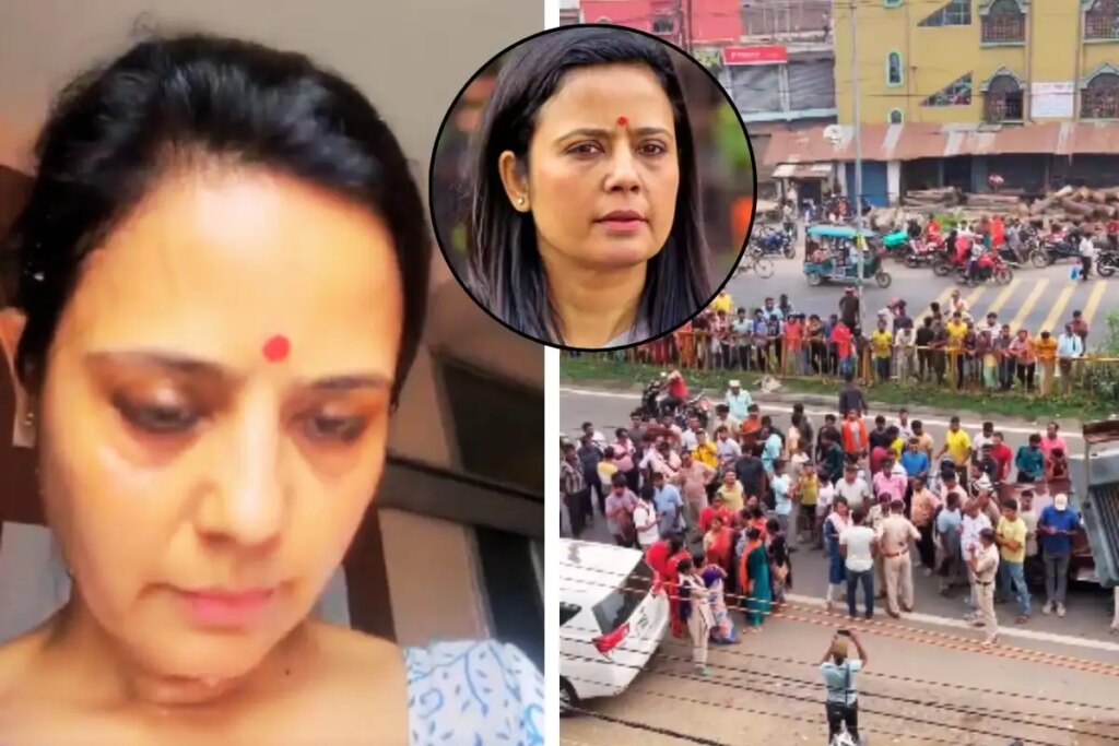 Mahua Moitra shared the video of the attack, said- 'Stones and eggs were thrown, I am injured, the police remained a mute spectator'