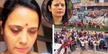 Mahua Moitra shared the video of the attack, said- 'Stones and eggs were thrown, I am injured, the police remained a mute spectator'