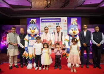 Mandaviya and Himanta Biswa Sarma launch mascot Peko and anthem for BWF World Championship