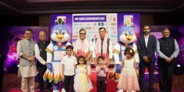 Mandaviya and Himanta Biswa Sarma launch mascot Peko and anthem for BWF World Championship