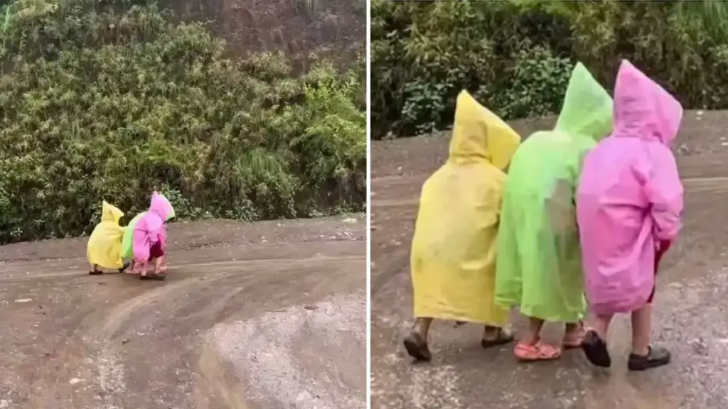 Nepal's school children's show with colorful raincoats goes viral, you will smile after watching VIDEO