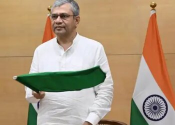 Railway Minister Ashwini Vaishnav flags off the first direct express train between Ramnagar-Dehradun.