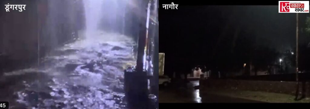 Rajasthan: Flood like situation due to torrential rain overnight in Dungarpur, Badra rains with thunder in Nagaur.