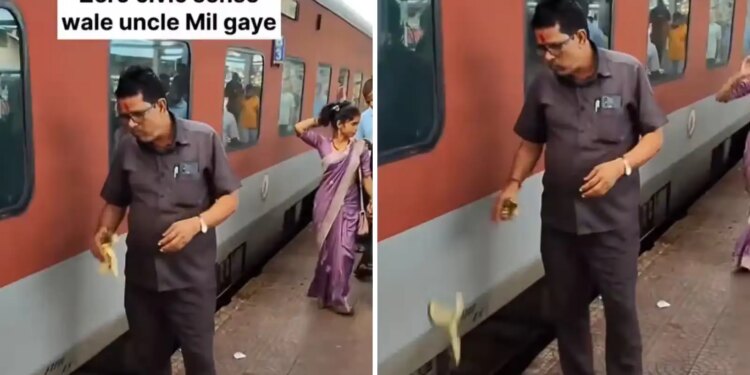Shameful video of railway journey goes viral! Ate banana and threw the peel under the train, people got angry after seeing this