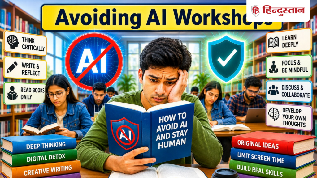 Strange: People are getting bored with AI, crowd in library, learning ways to avoid AI.