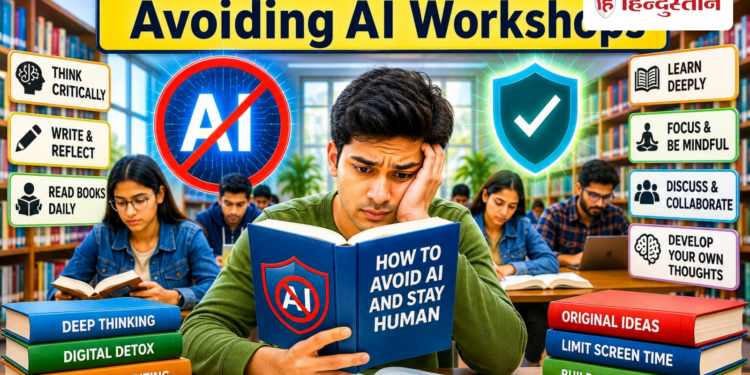 Strange: People are getting bored with AI, crowd in library, learning ways to avoid AI.