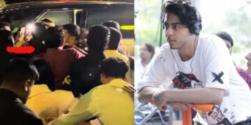 The crowd went out of control after seeing Aryan Khan, the person fell down with a thud amid the push and...