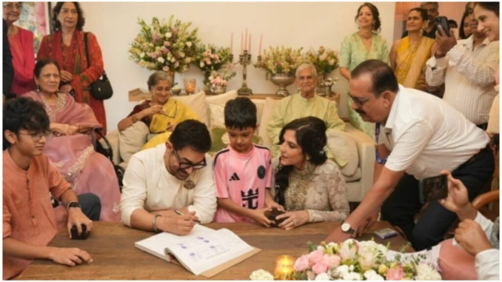 The first picture of Aamir Khan and Gauri Spratt's wedding went viral, fans went crazy after seeing the royal look of the bride!