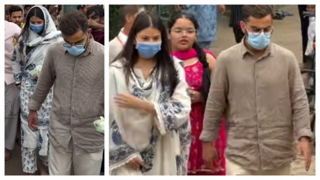 VIDEO: Virat and Anushka again reached to meet Premanand Maharaj, traveled barefoot, again placed her head on the threshold