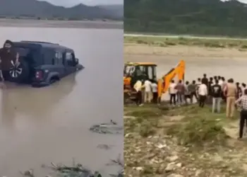 Viral Video: To show strength, Thar was launched into the river, then after seeing what happened, people said - 'The stunt was expensive'