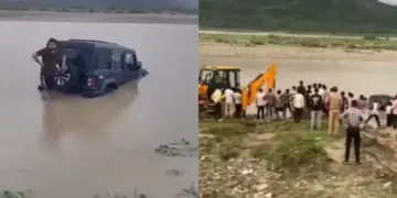 Viral Video: To show strength, Thar was launched into the river, then after seeing what happened, people said - 'The stunt was expensive'