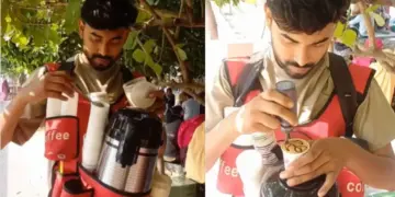 Viral Video: You would not have seen such a unique way of earning, a person opened a coffee cafe on his own body, people said- Wow!