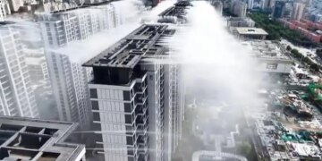 Water raining from rooftops without clouds! China's new cooling technology becomes a topic of discussion, watch video
